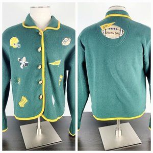 Christopher & Banks Green Bay Packers NFL Womens Embroidered Sweater Medium